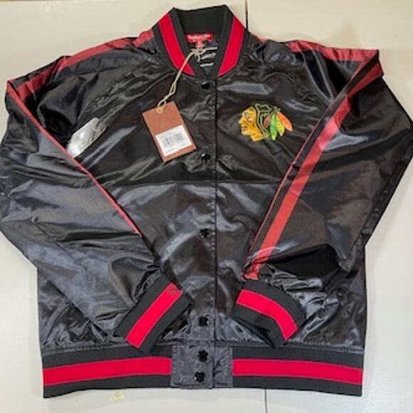 Chicago Blackhawks Mitchell & Ness Women's Satin Jacket - Picture 1 of 2